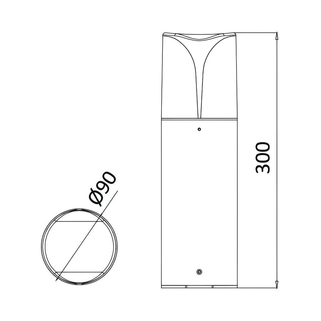 Braytron Milano Sokkellamp IP44 300 1xE27