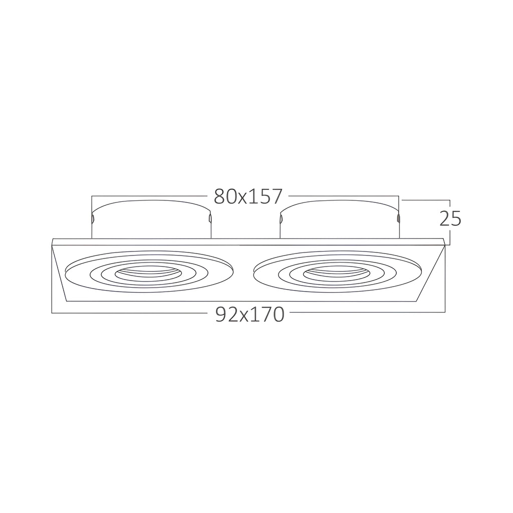 Braytron Spotti LED Spot Zwart S SQR 2D