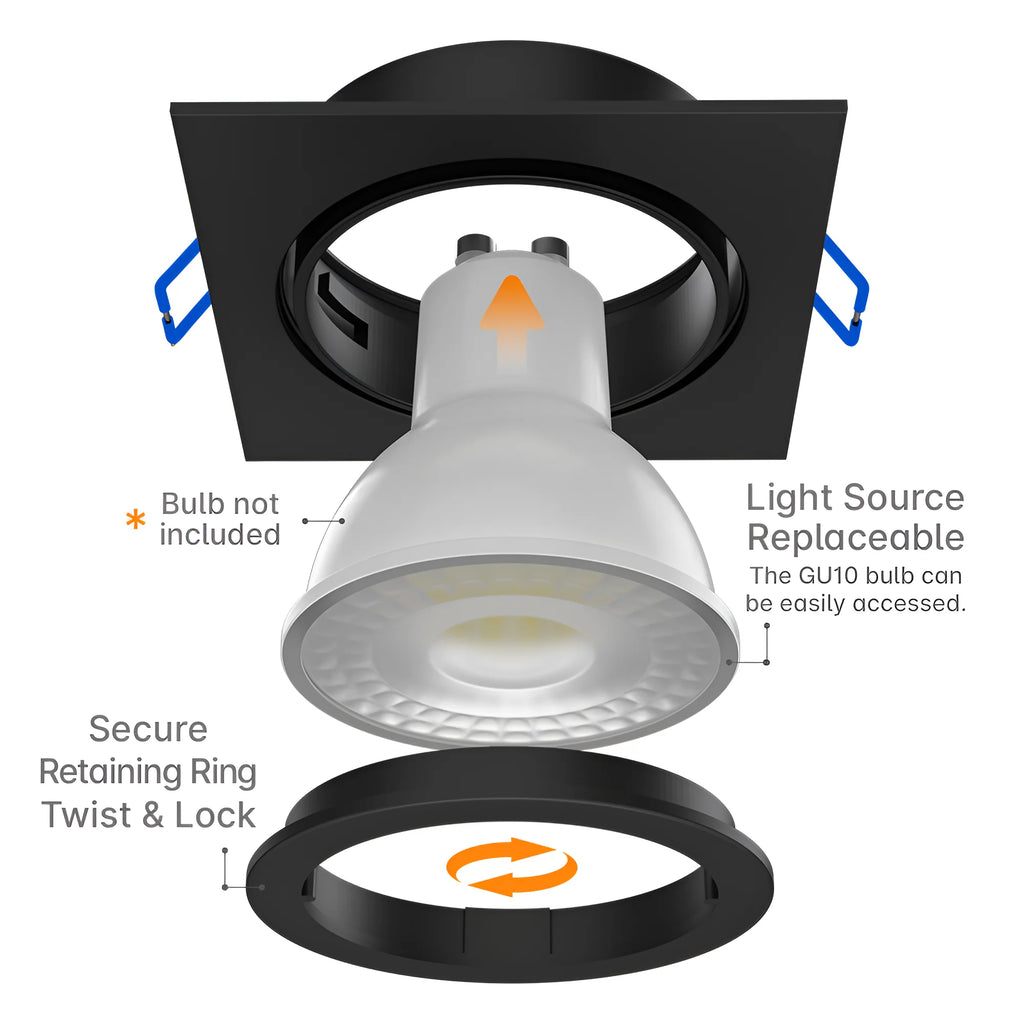 Braytron Mitto LED Spot Zwart AR SQR