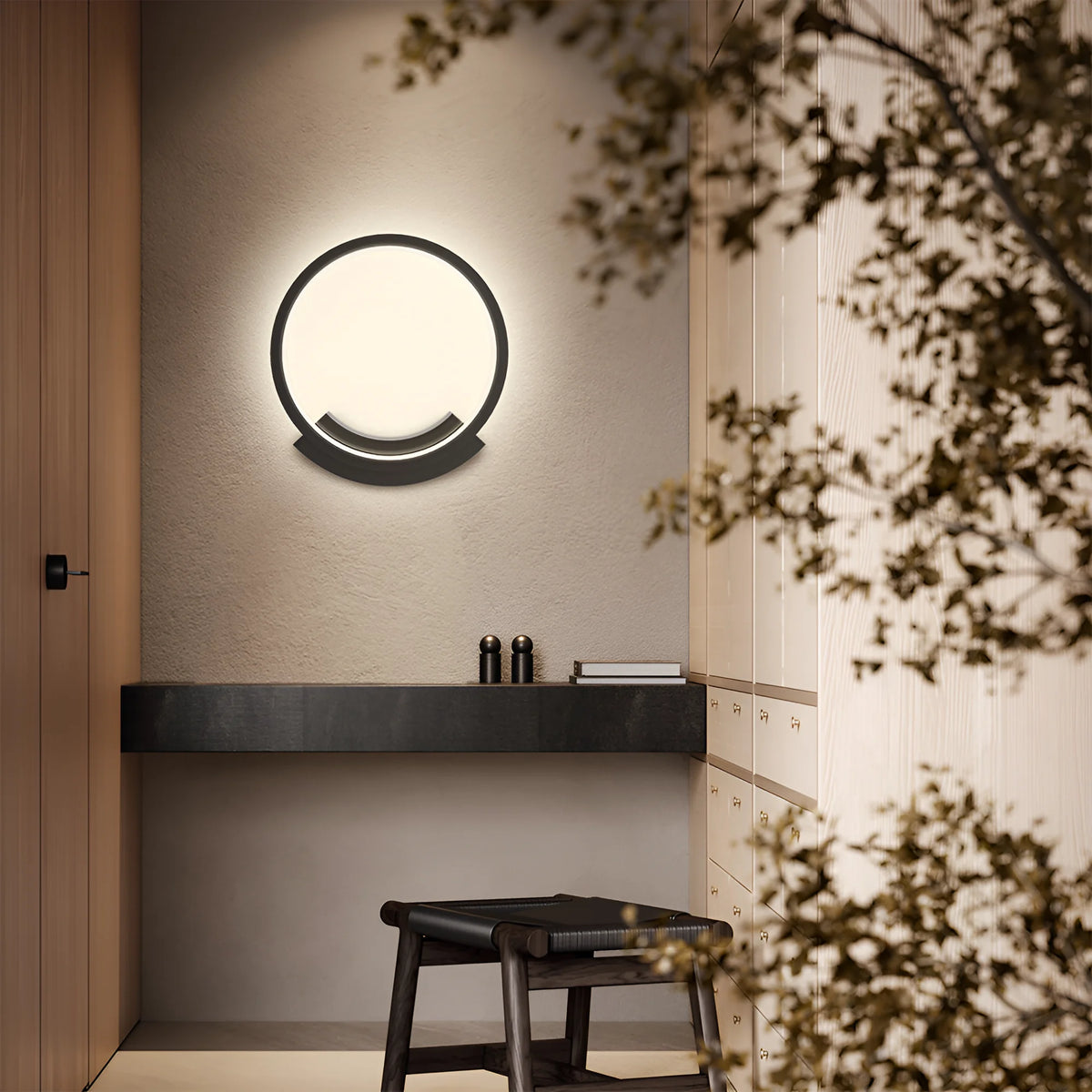 Braytron Nela Wandlamp 12W 3000K Zwart WL1 RND