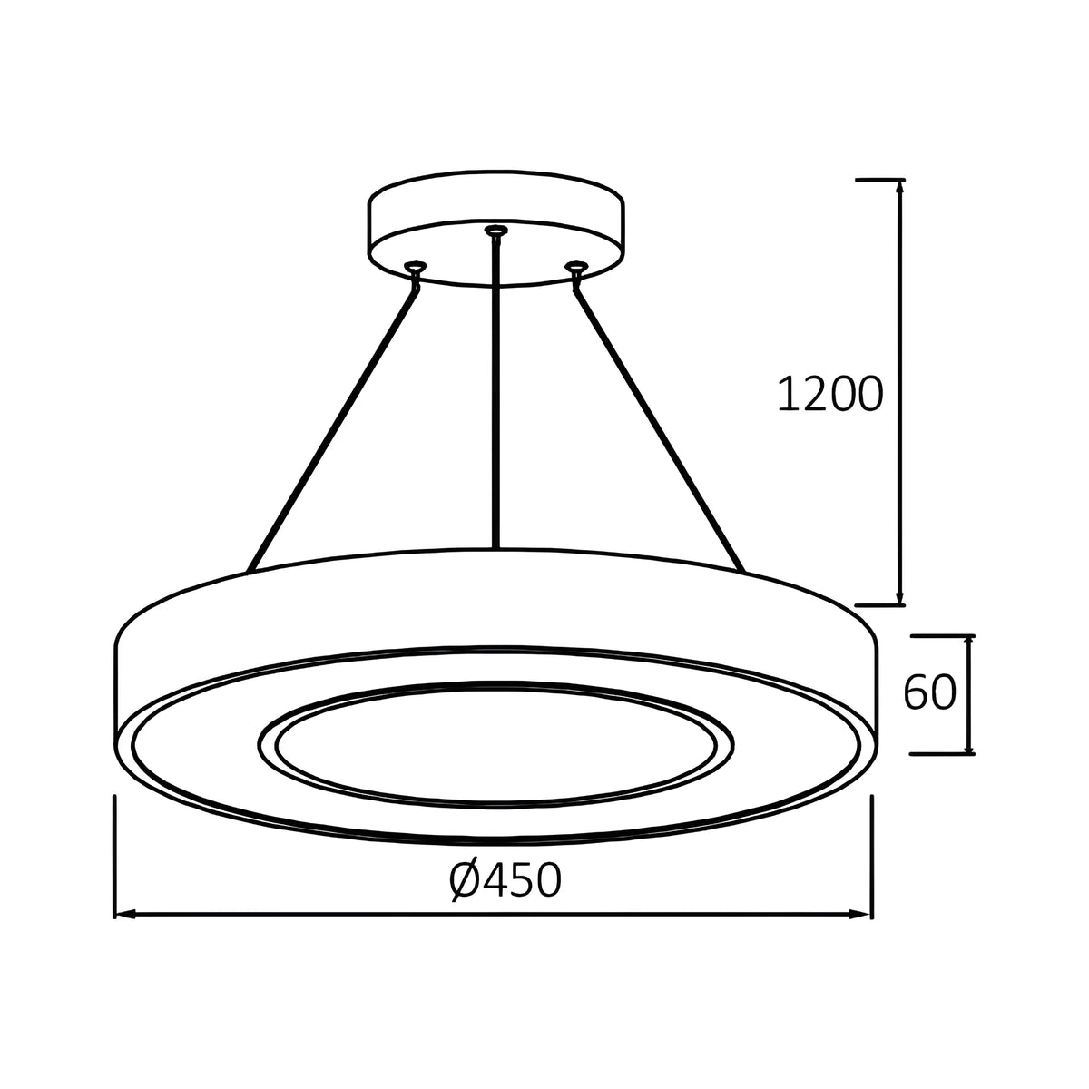 Braytron Blade Plafondlamp 36W Zwart PD RND 3IN1