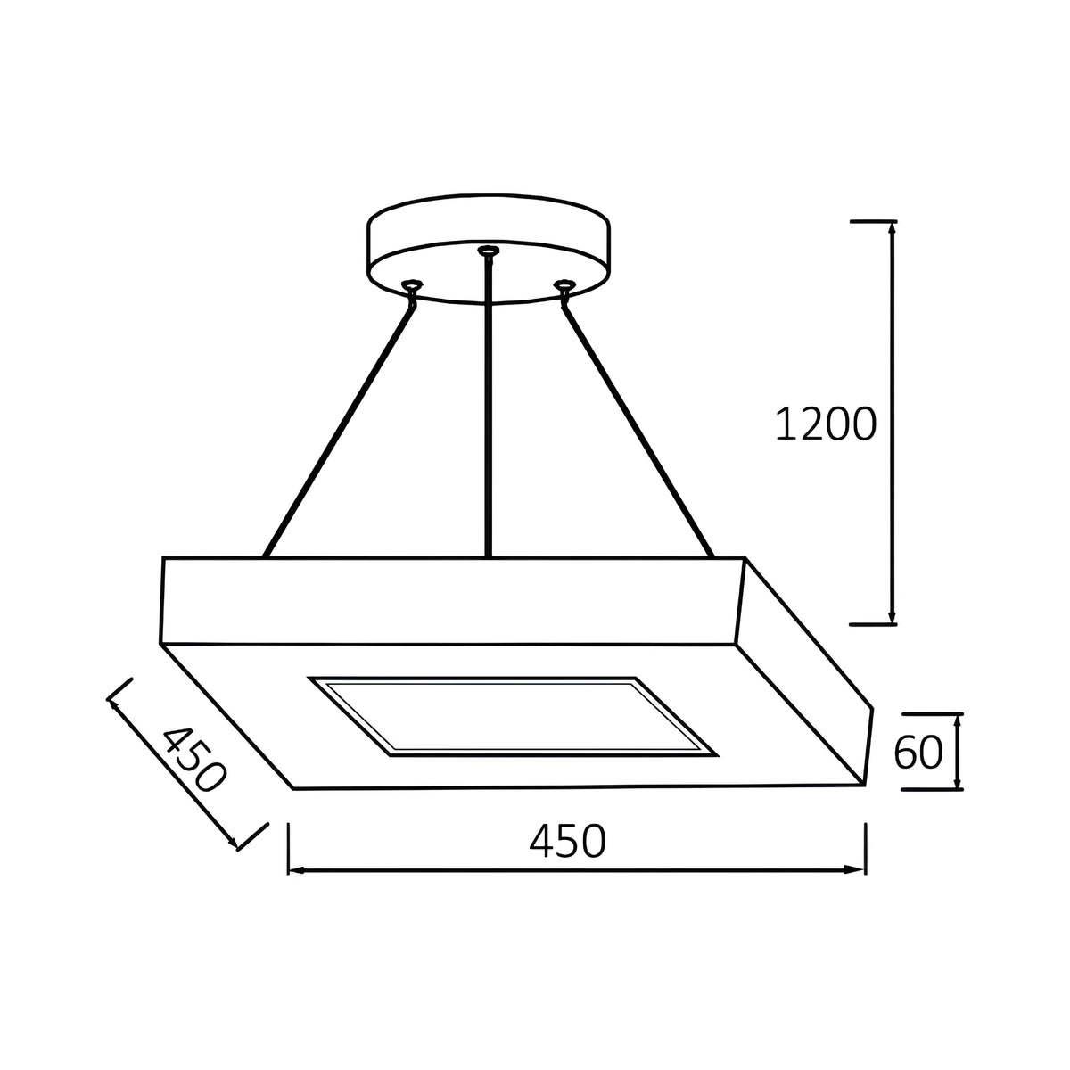 Braytron Blade Plafondlamp 36W PD SQR WDN 3IN1