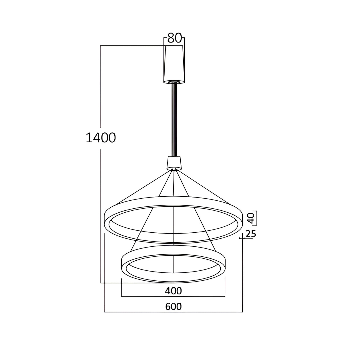 Braytron Lina Plafondlamp 65W Goud PD 2540 RND 3IN1