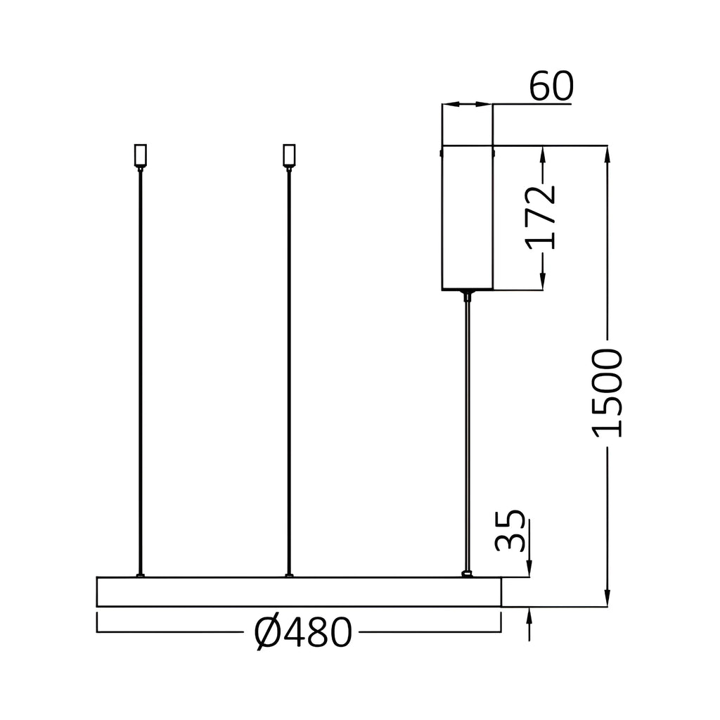 Braytron Bella Plafondlamp 36W IP20 Zwart SLP PD RND 3IN1