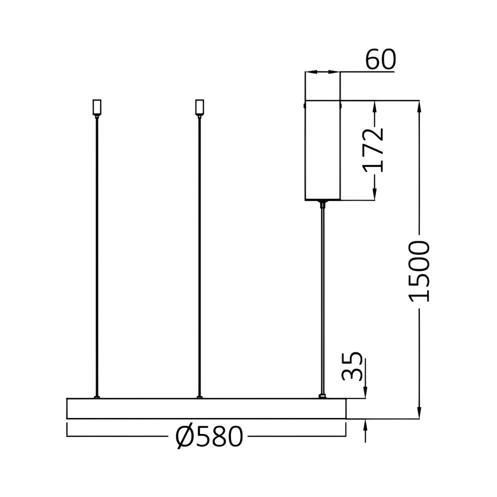 Braytron Bella Plafondlamp 46W IP20 Zwart SLP PD RND 3IN1