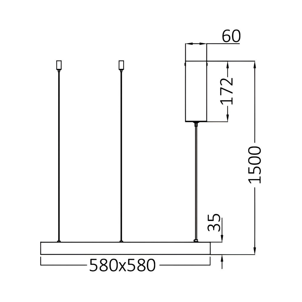 Braytron Bella Plafondlamp 46W IP20 Wit SLP PD SQR 3IN1