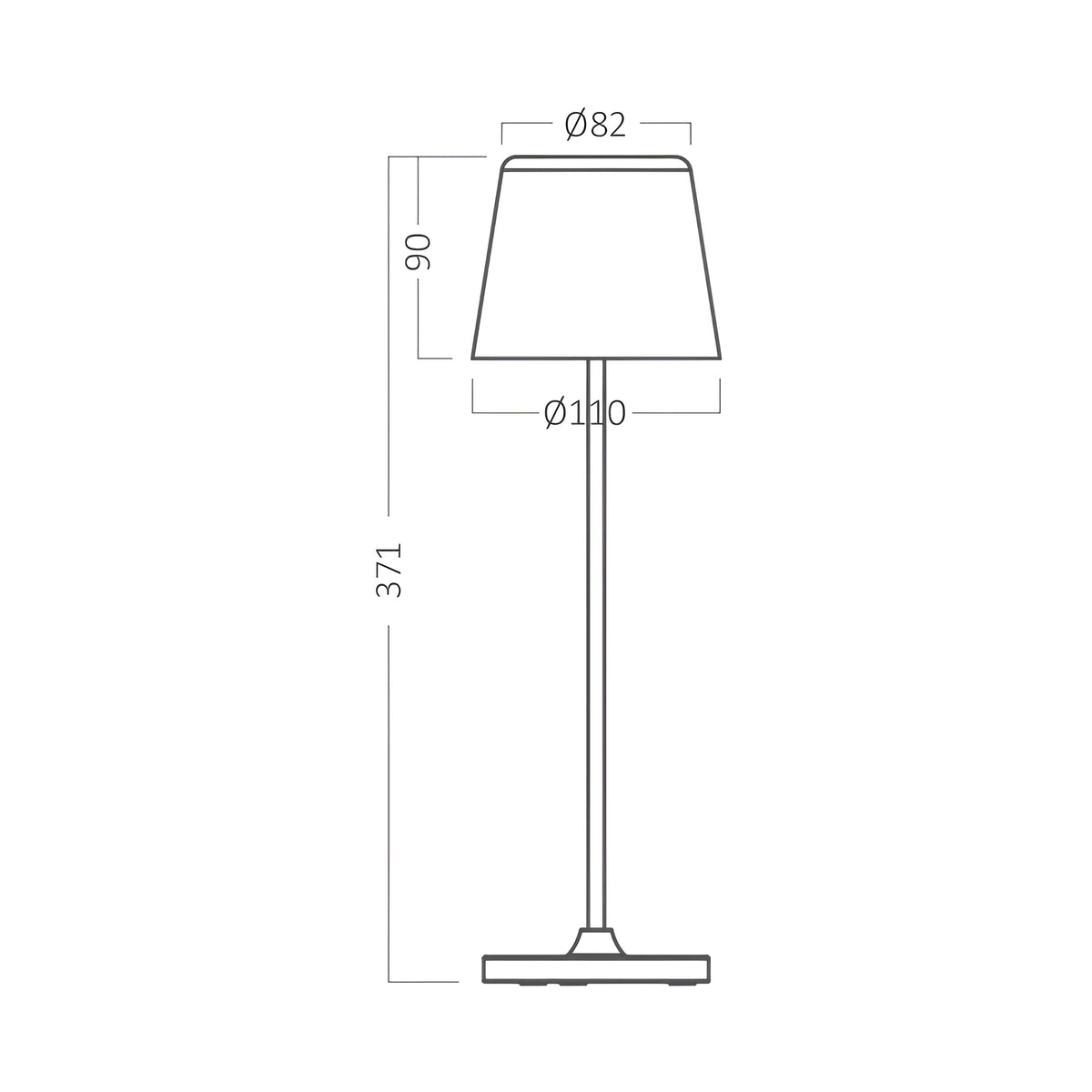 Braytron Tower Tafellamp 3000K Zwart 1 RCH