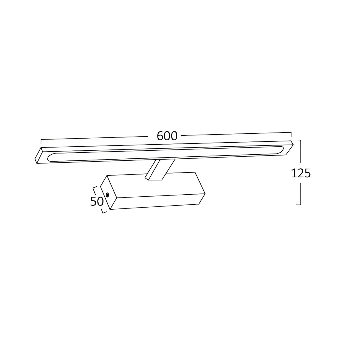 Braytron Aria Spiegellamp 12W Zwart 600 3IN1