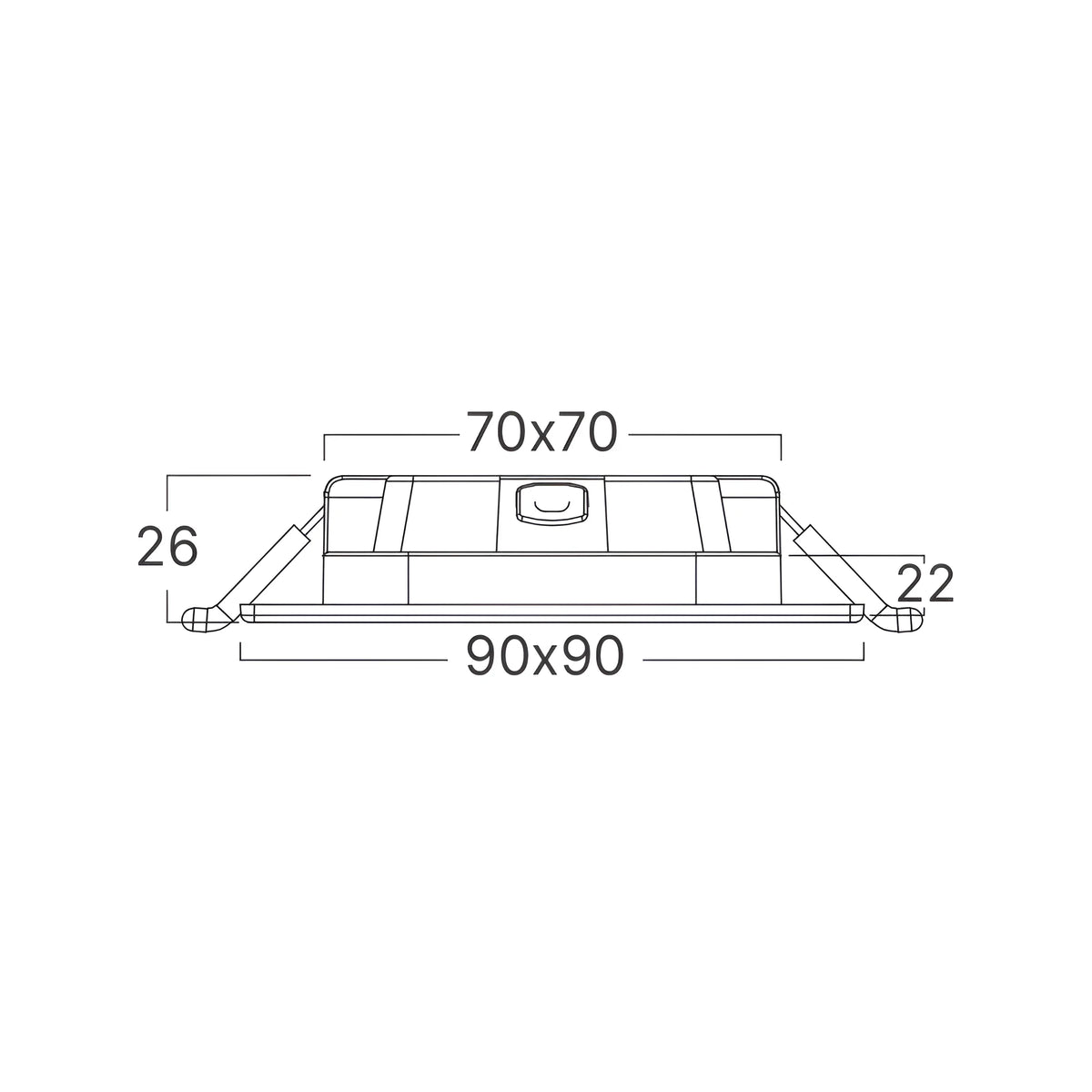 Braytron Smd LED Paneel 4W Zwart CSP SQR DIM 3INC 3IN1