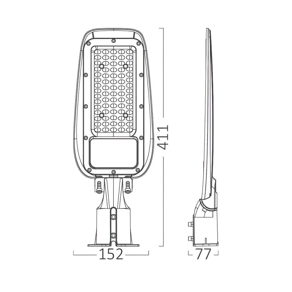 Braytron St89 Straatlamp 50W 6500K IP66 Grijs