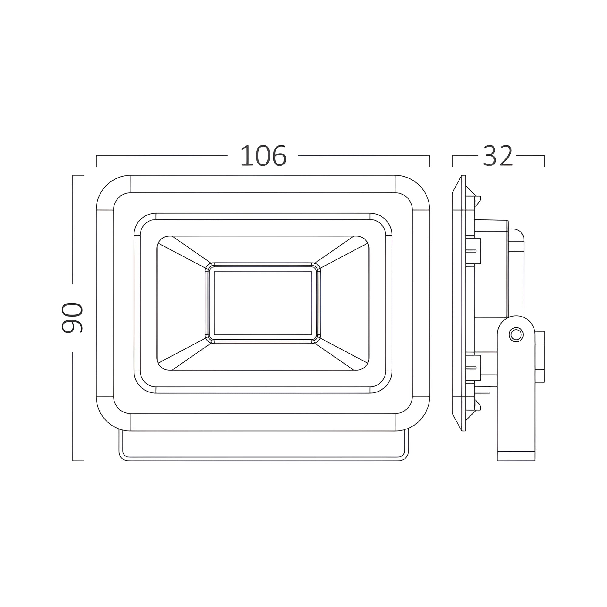 Braytron Flood LED Schijnwerper 10W 6500K IP65 Zwart SF