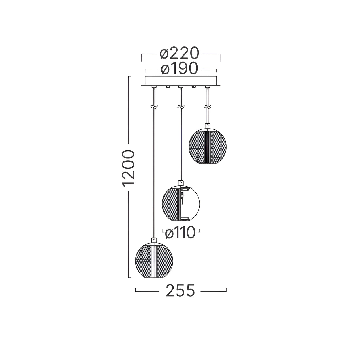 Braytron S001R Hanglamp Goud 3H 3xG9