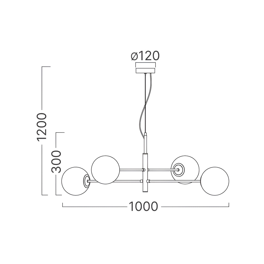 Braytron S012R Hanglamp Goud 4H 4xG9 OPL
