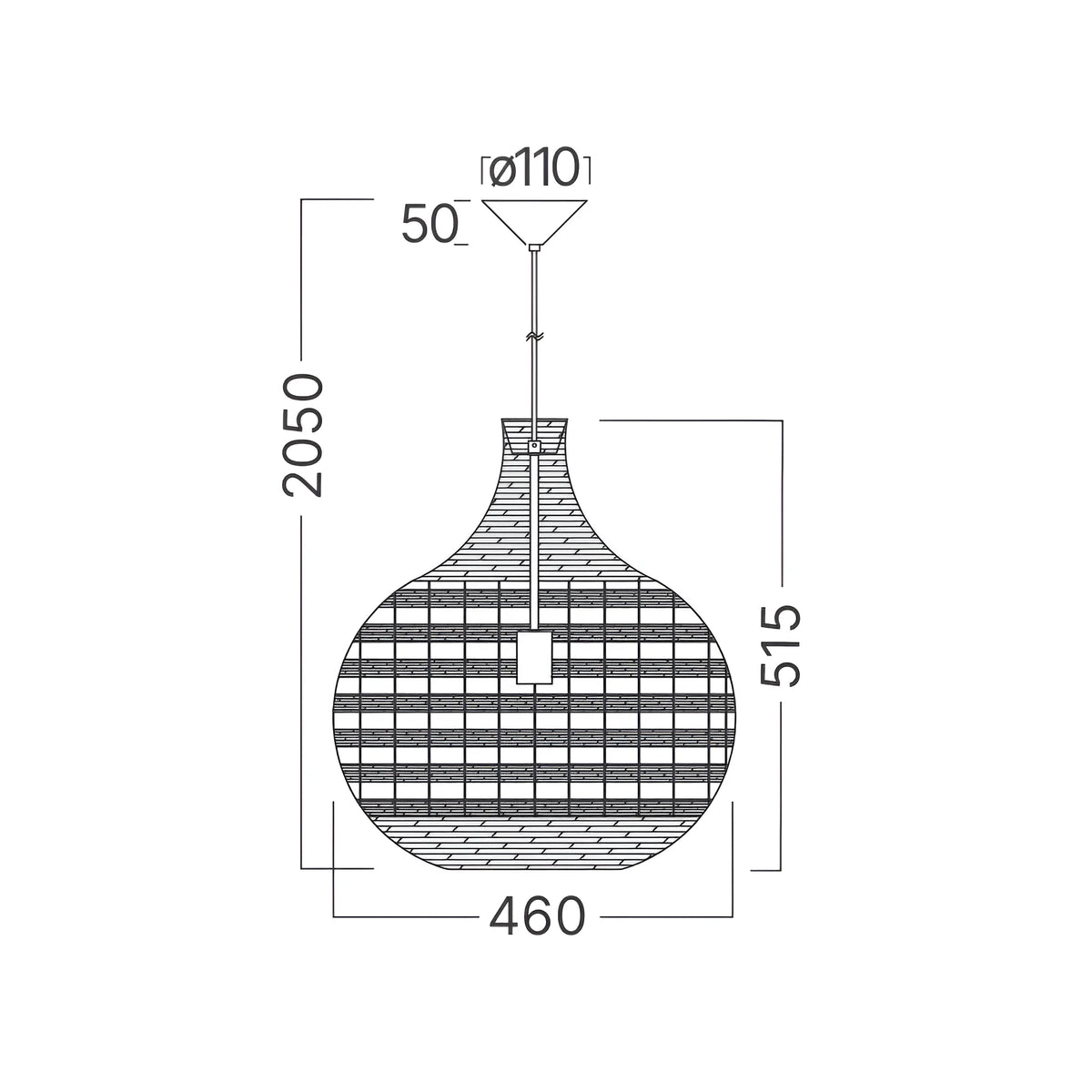 Braytron D003R Hanglamp 1H 1xE27 RTN