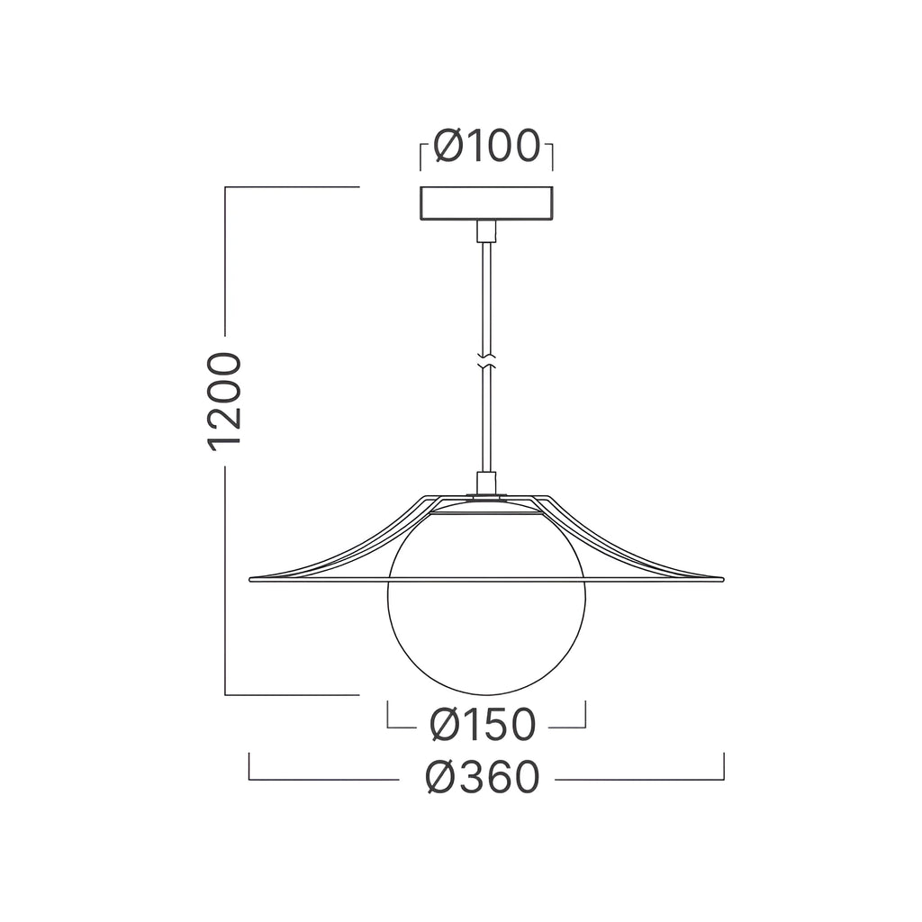 Braytron W004R Hanglamp Zwart 1H 1xE27