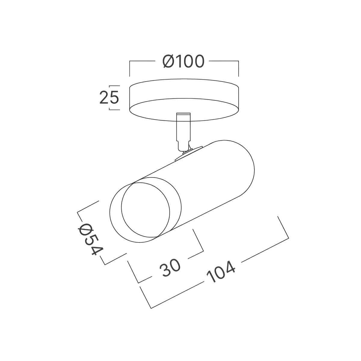 Braytron G002C Plafondlamp Zwart 1H 1xGU10