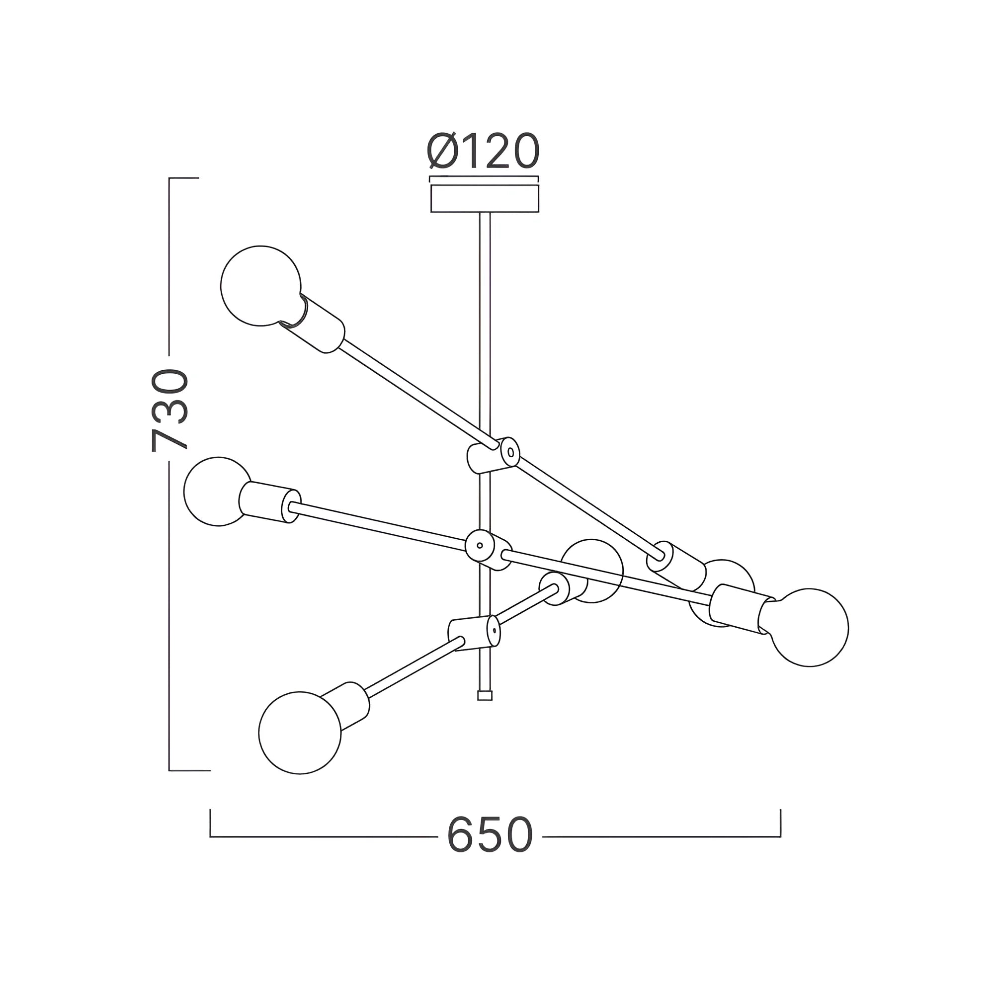 Braytron G004C Hanglamp Goud 6H 6xE27