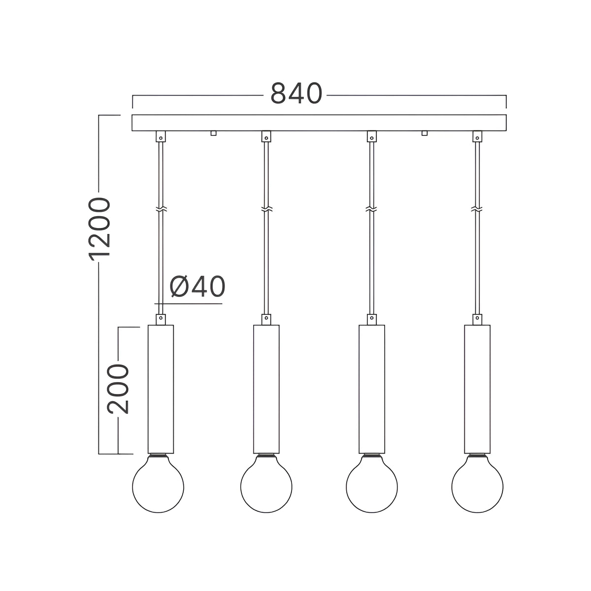 Braytron G005S Hanglamp Goud 4H 4xE27