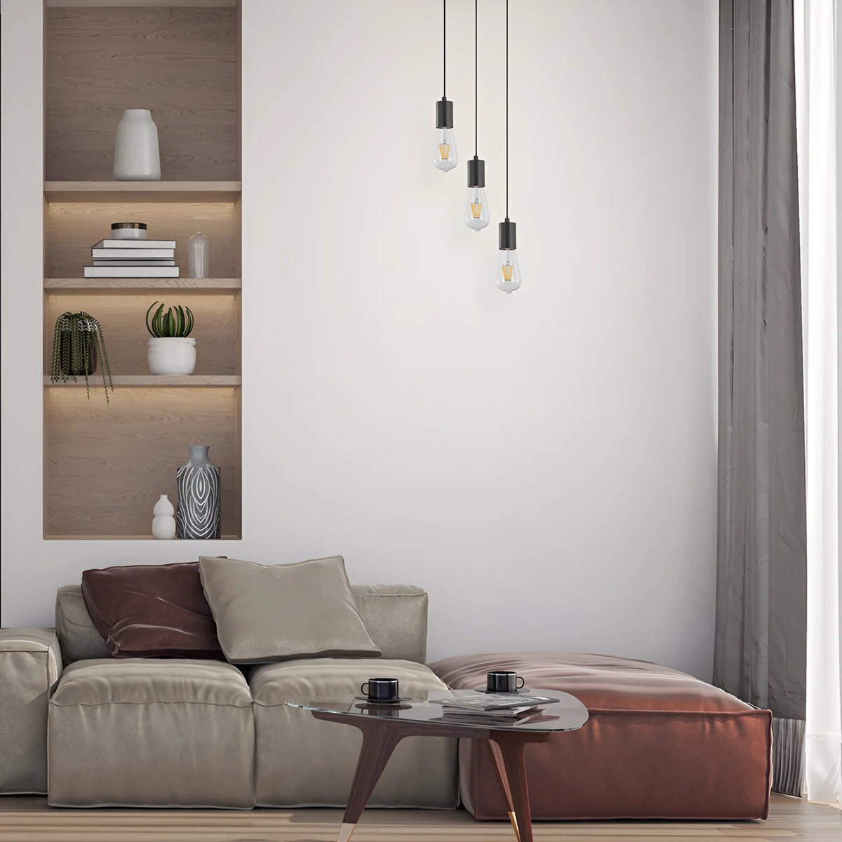 Braytron G006R Hanglamp Zwart 3H 3xE27