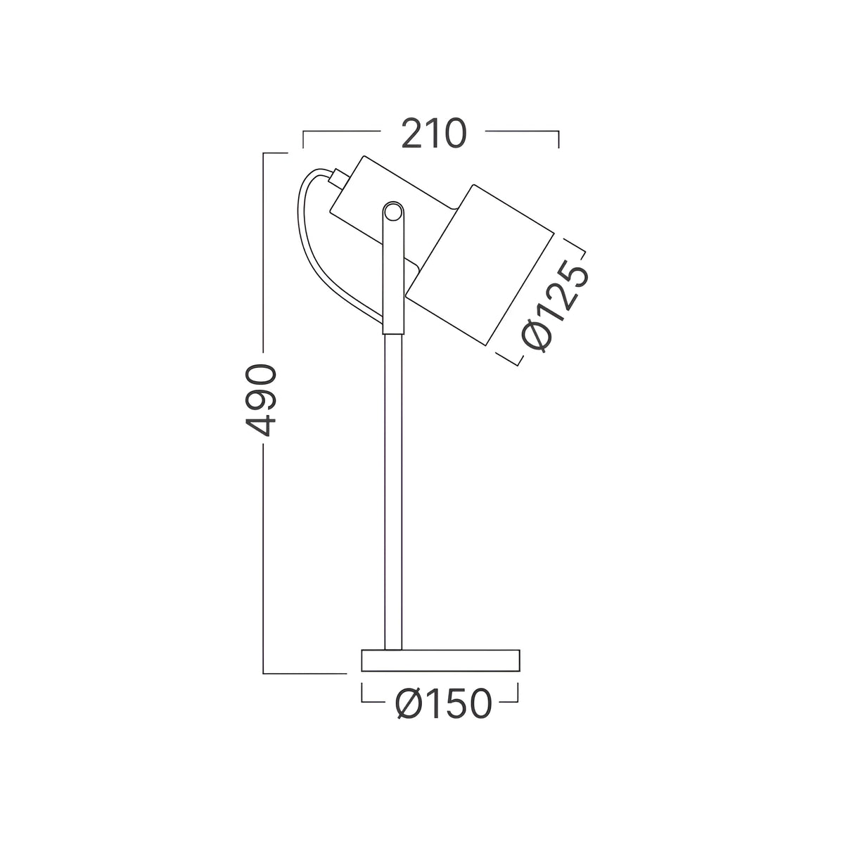 Braytron P001W Tafellamp Zwart 1H 1xE27