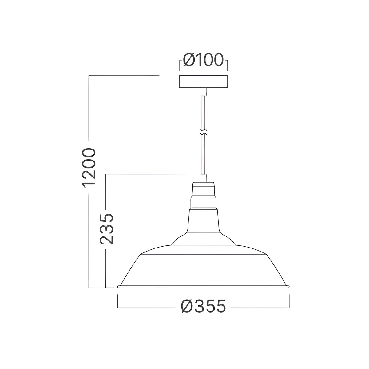 Braytron P003R Hanglamp 1H 1xE27 BRZ