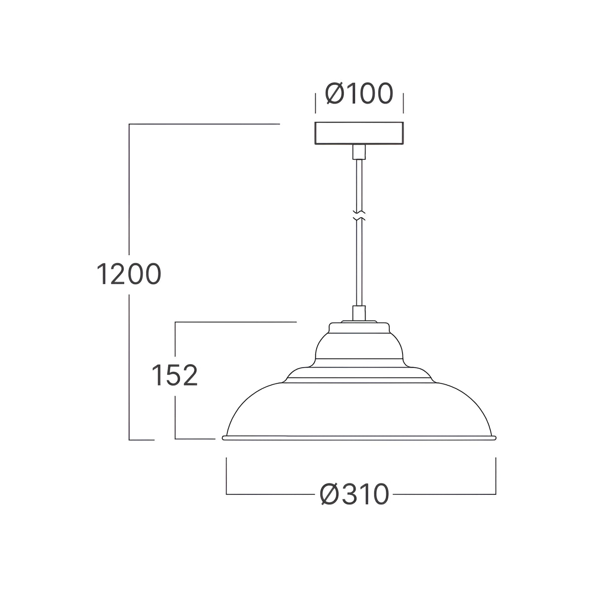 Braytron P004R Hanglamp Zwart 1H 1xE27