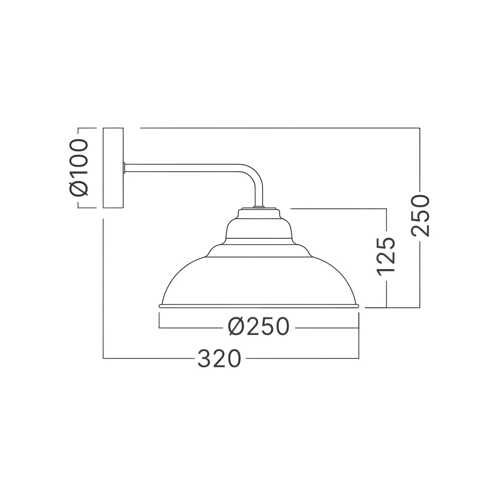 Braytron P004W Wandlamp Zwart 1H 1xE27