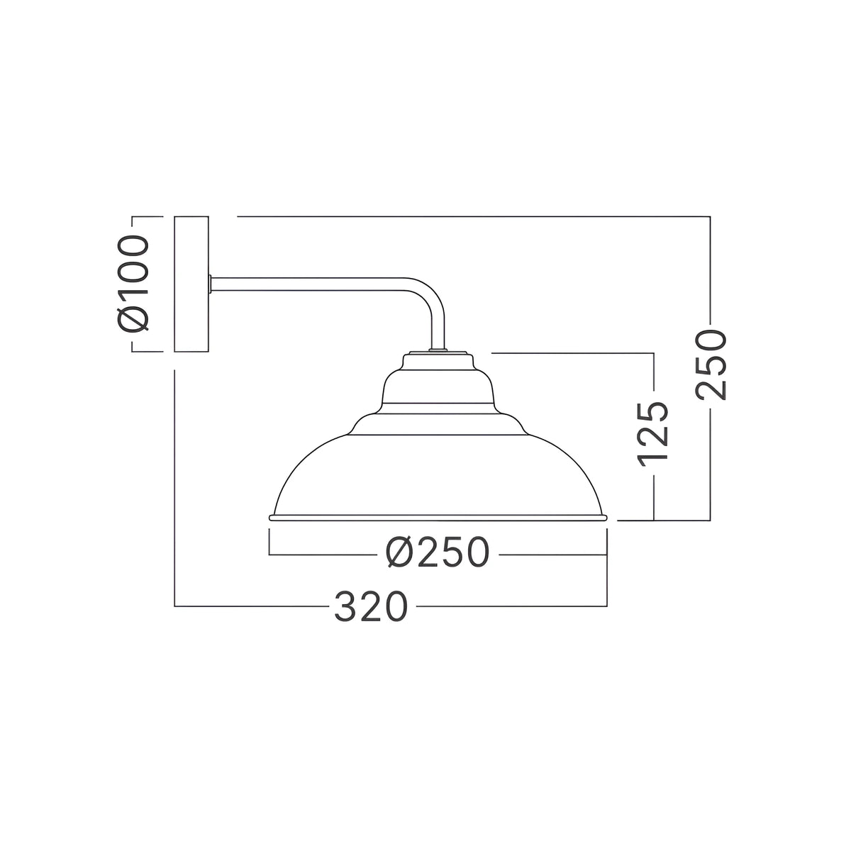 Braytron P004W Wandlamp Zwart 1H 1xE27