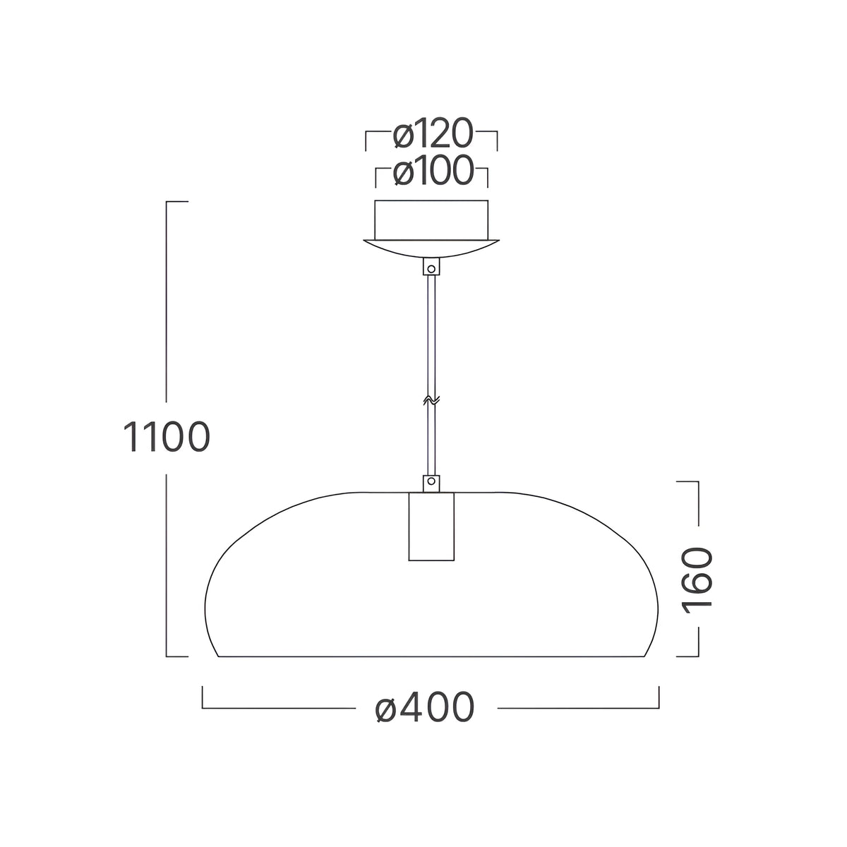 Braytron P007R Hanglamp Wit 1H 1xE27
