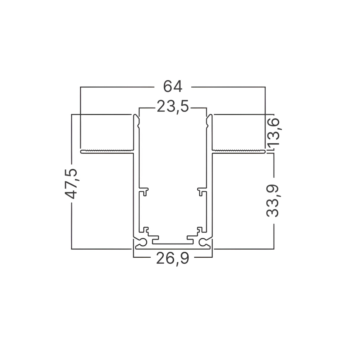 Braytron M20A Magneetrail-armatuur 48VDC Zwart TR01 2M