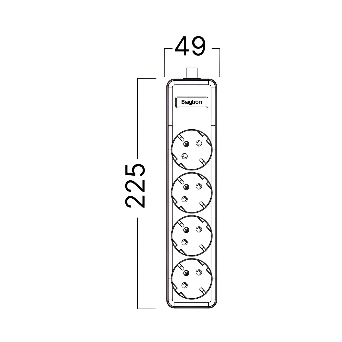 Braytron Xline Verlengsnoer met stekkerdoos 4WAY EU W/O CABLE