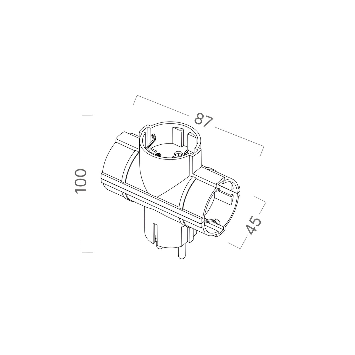 Braytron Xline Stopcontact/Stekker HR3 3WAY W/CP EU