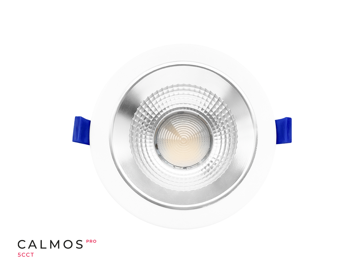 Downlight CALMOS PRO 5CCT (2,7/3/4/5/6K) 12/15W 1800lm 60° rond IP65 wit UGR<19 PRIME