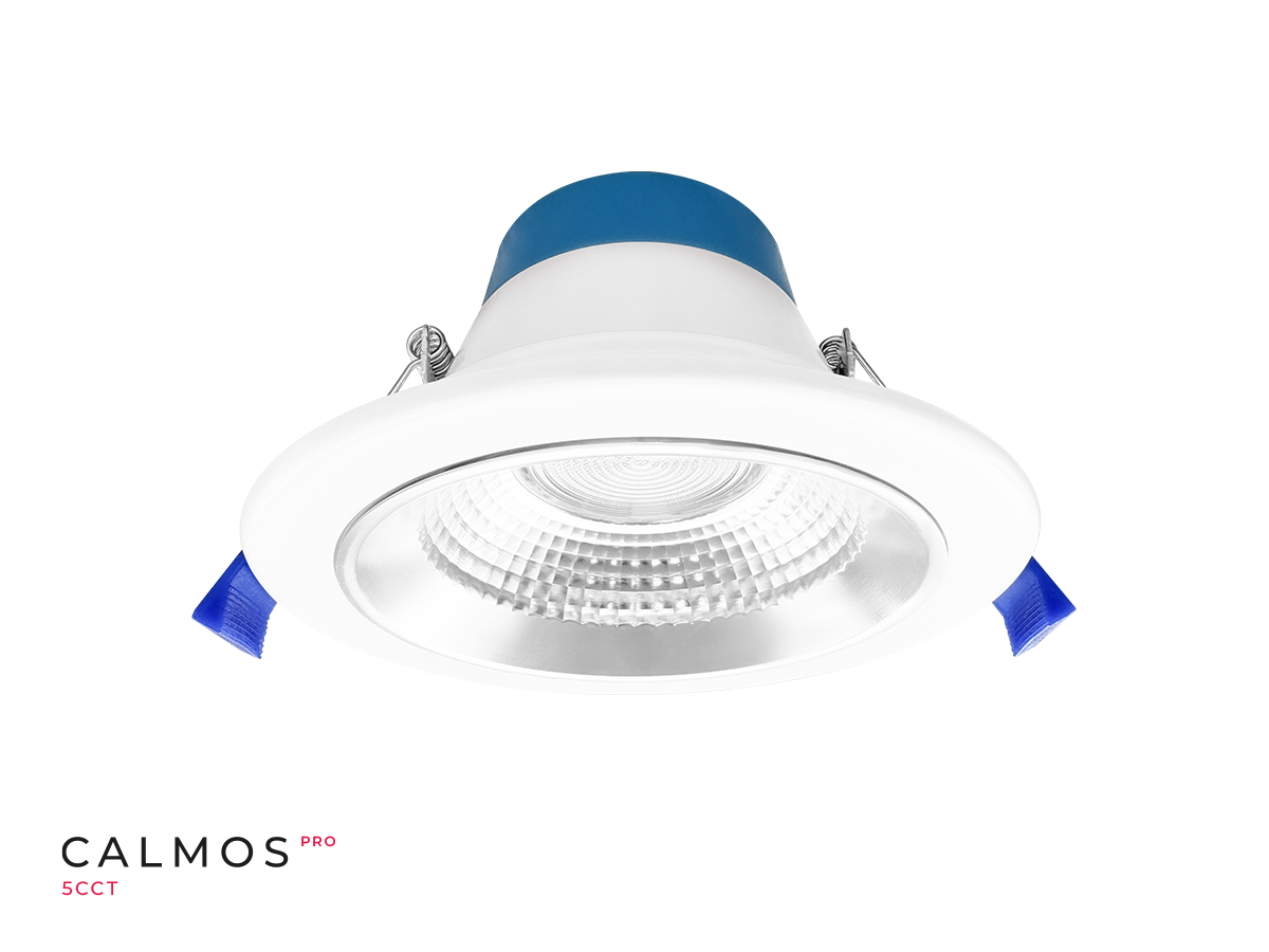 Downlight CALMOS PRO 5CCT (2,7/3/4/5/6K) 18/23W 2760lm 60° rond IP65 wit UGR<19 PRIME