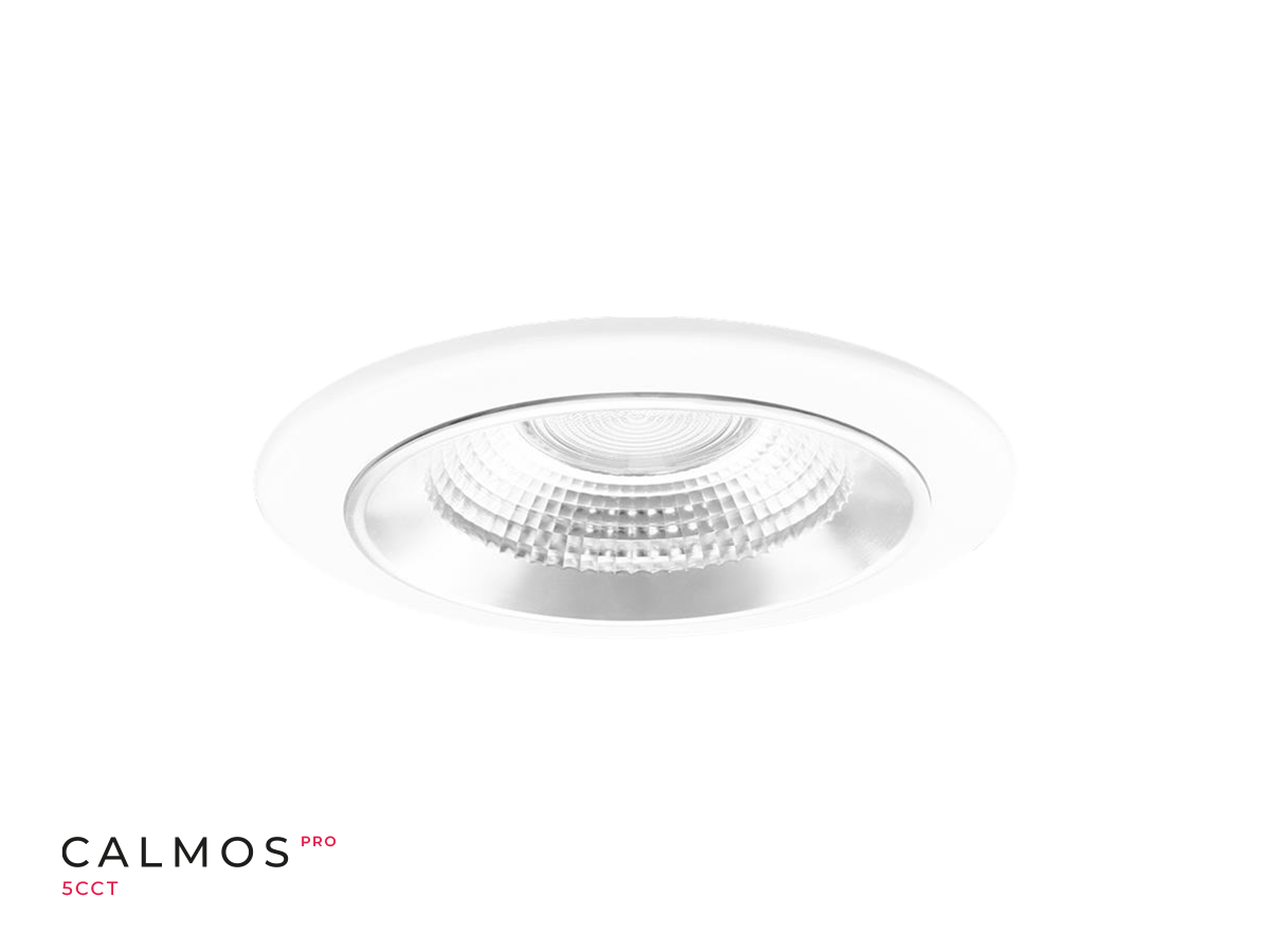 Downlight CALMOS PRO 5CCT (2,7/3/4/5/6K) 12/15W 1800lm 60° rond IP65 wit UGR<19 PRIME
