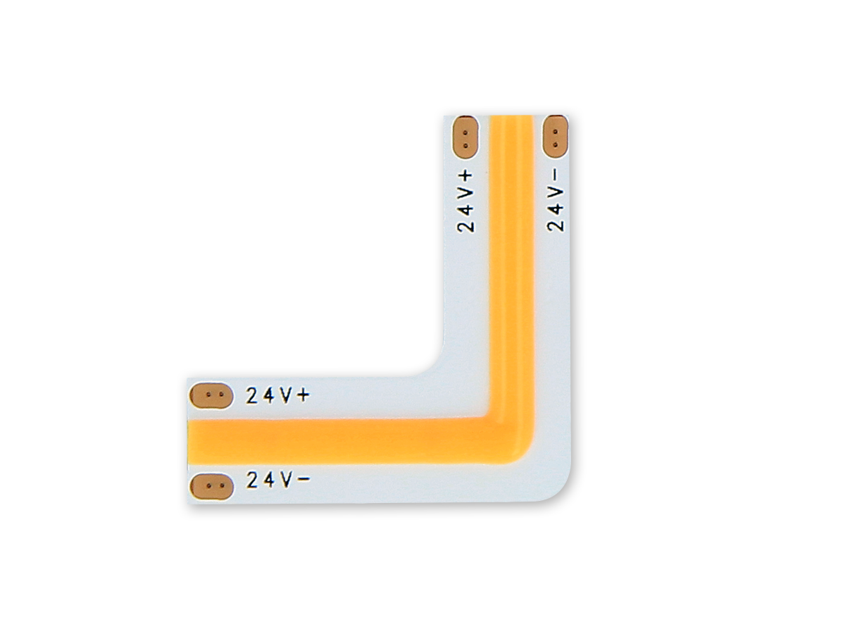 Hoekconnector voor COB LED strips CLICK CONNECTOR 2700K 10mm 2 pins Type L 8W