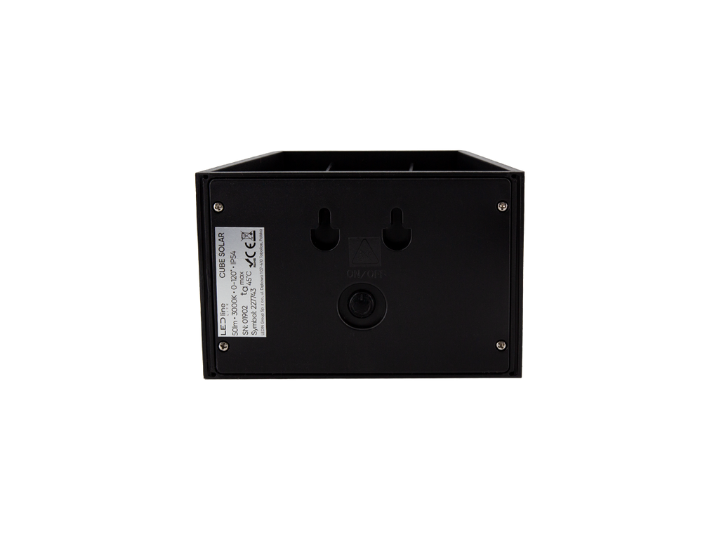 Solar LED wandlamp CUBE 3000K 50lm IP54 zwart LITE