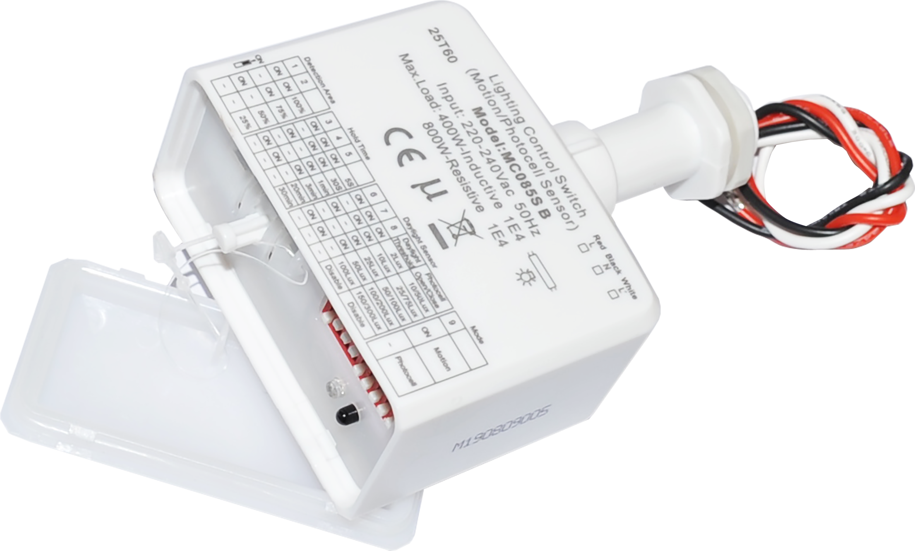 MERRYTEK magnetron bewegings-/schemersensor 6m voor spots 400/800W AAN/UIT kabel