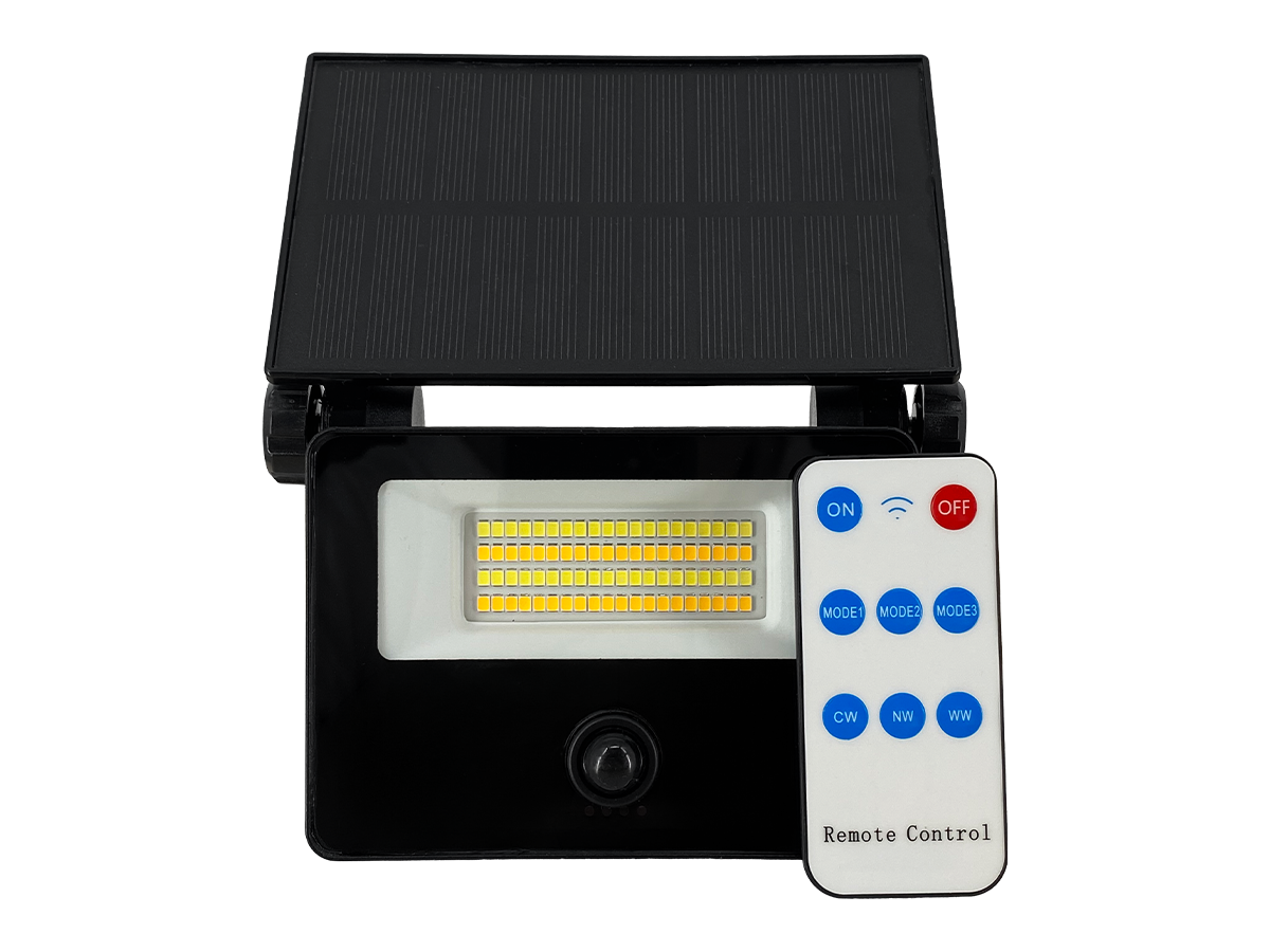 Solar schijnwerper FLOWLITE 3CCT (3/4/6,5K) 10W 1100lm PIR afstandsbediening IP65 zwart LITE