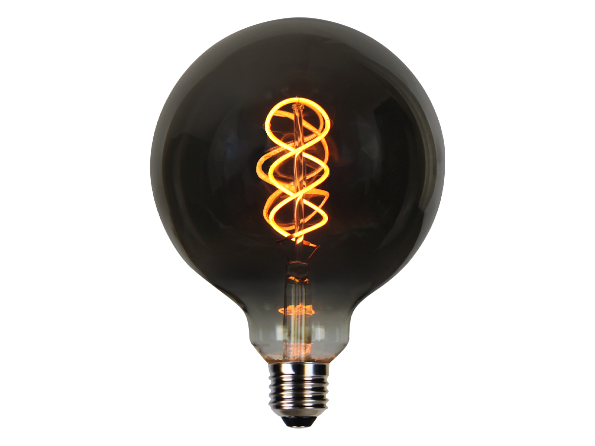 LED-lamp E27 1800K 4W 150lm 230V 360 ° FILAMENT G125 DIM Grafietglas PRIME