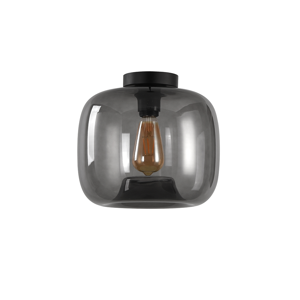 Artdelight Preston - Plafonnière - Ø28cm - Grijs glas