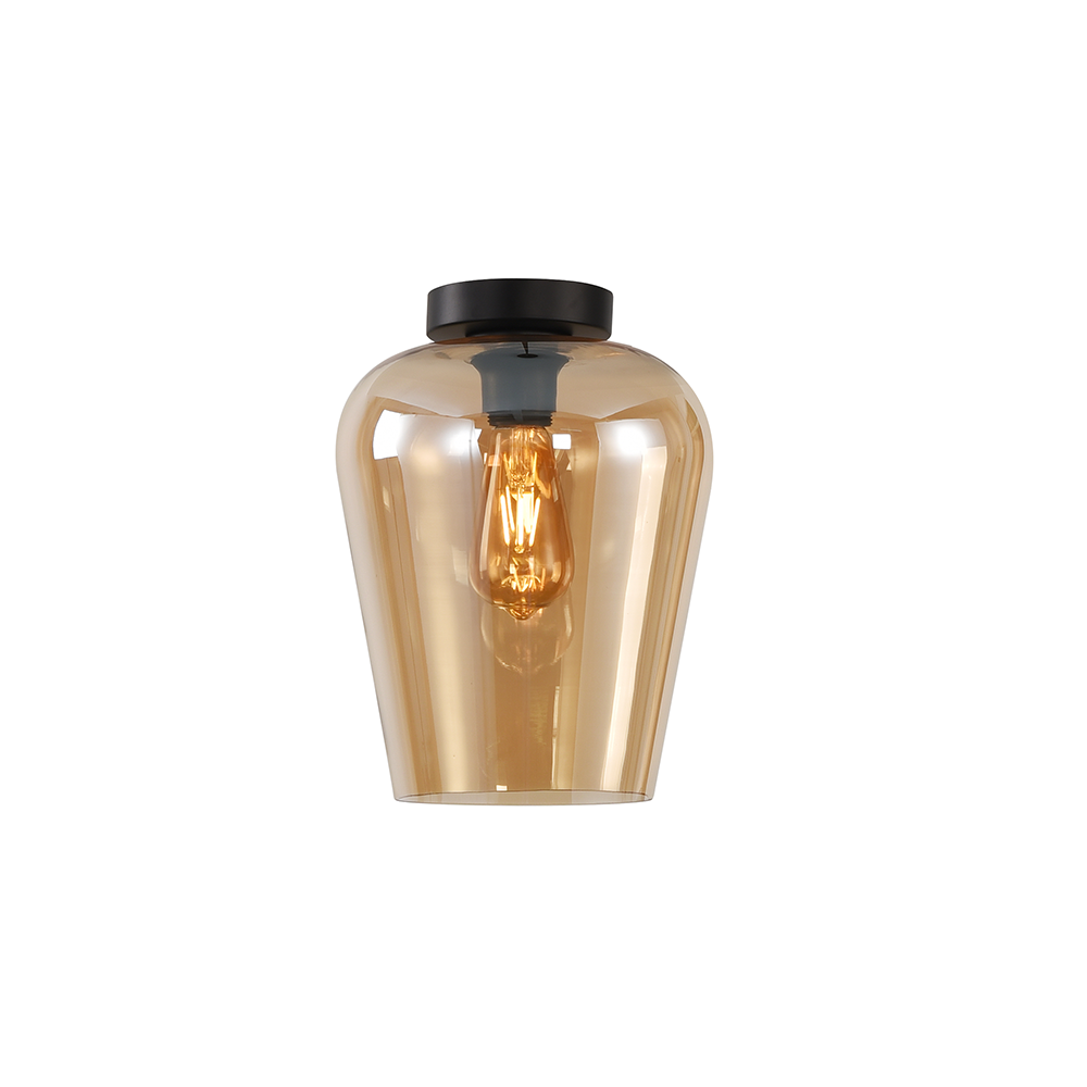 Artdelight Tombo - Plafonnière - Ø23cm - Amber glas