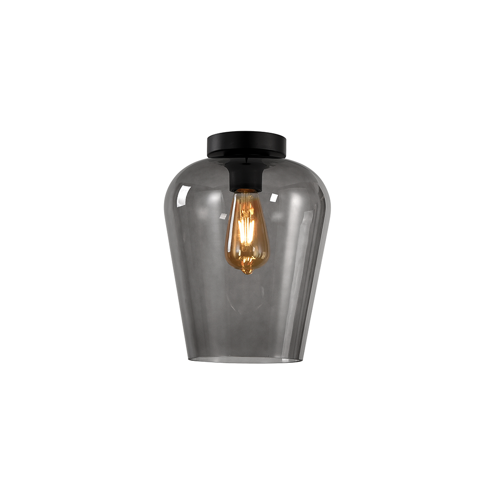 Artdelight Tombo - Plafonnière - Ø23cm - Grijs glas
