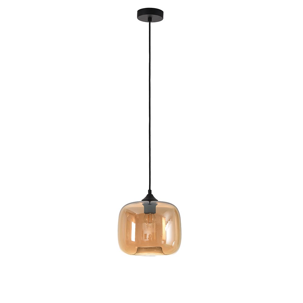 Artdelight Preston - Hanglamp - Ø24cm - Amber glas