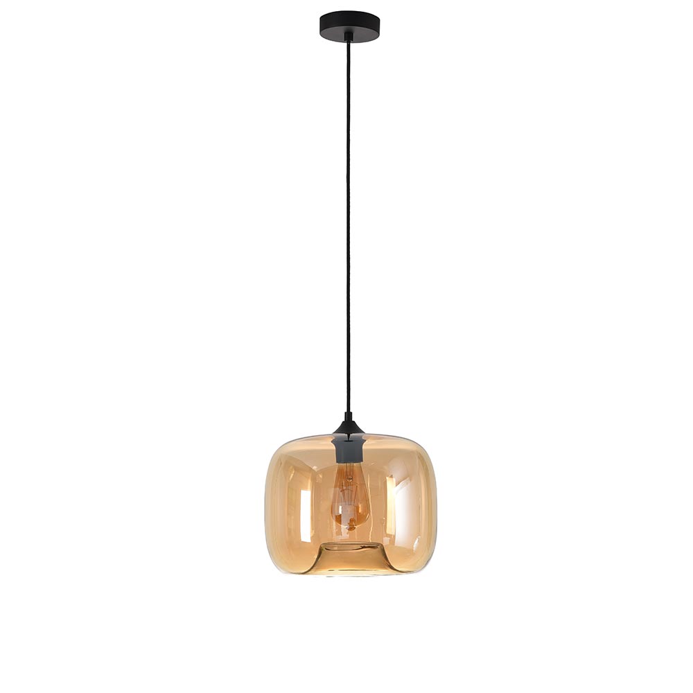 Artdelight Preston - Hanglamp - Ø28cm - Amber glas