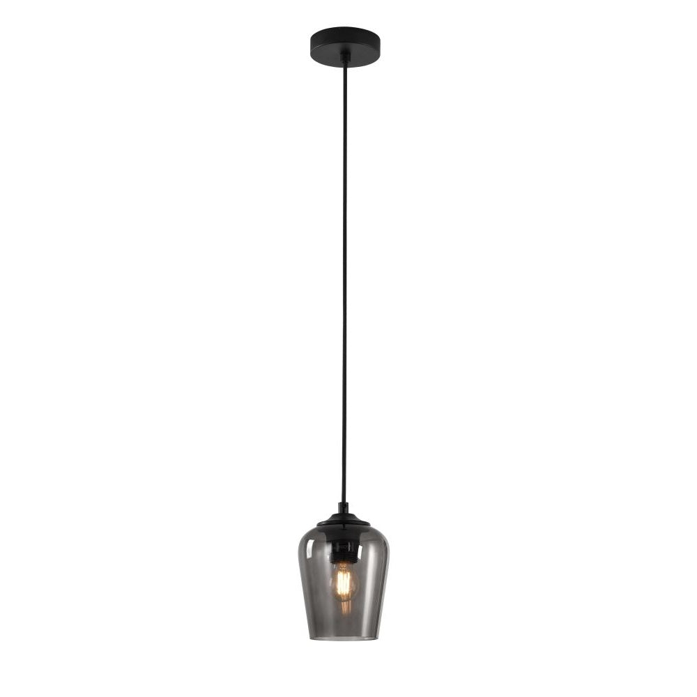 Artdelight Tombo - Hanglamp - Ø12,5cm - Grijs glas