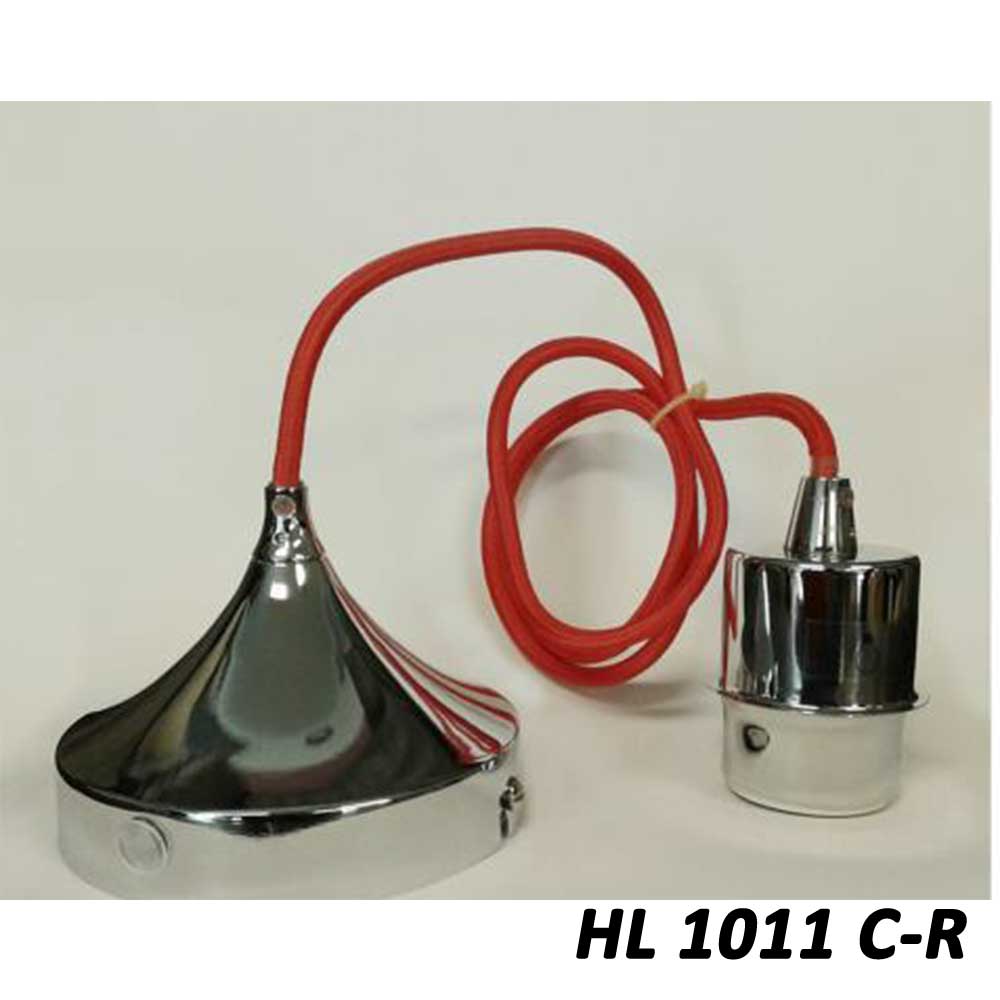 Artdelight Iron - Hanglamp - E27/L1.2m - Chroom/rood