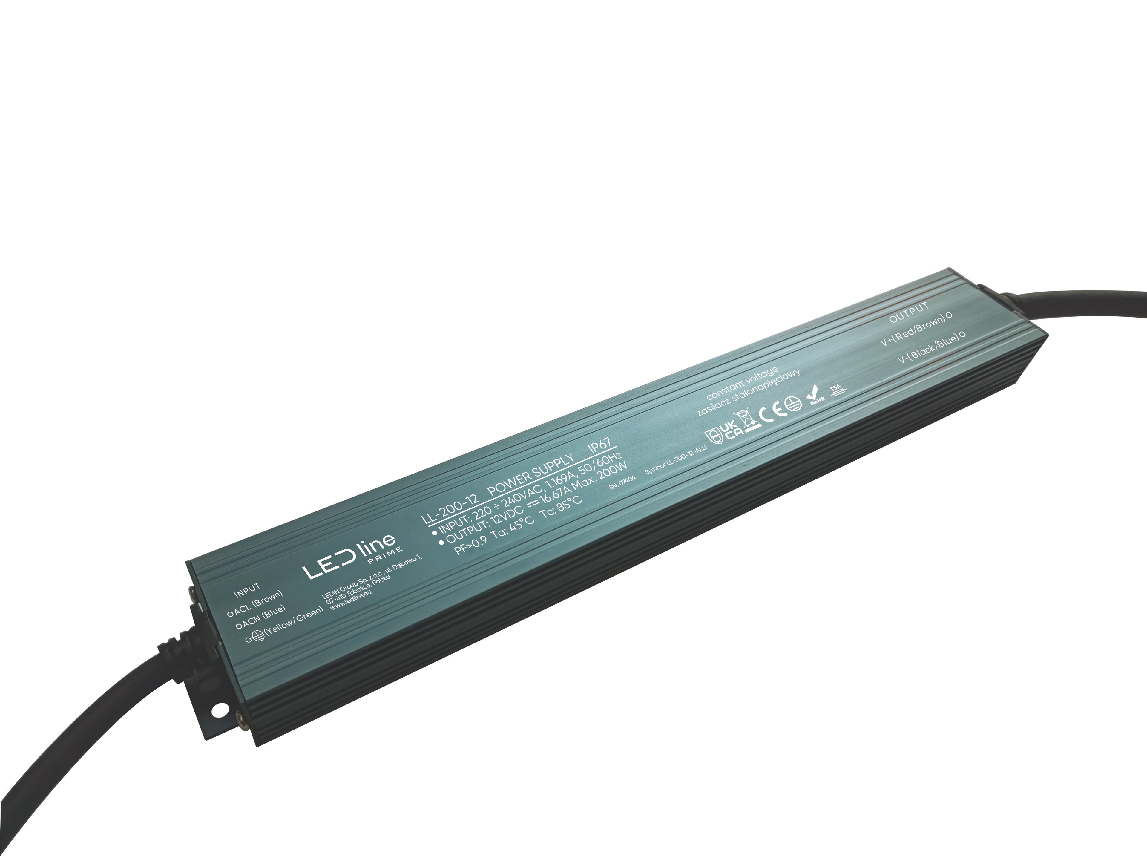 Voeding 200-12 IP67 200W 12V Aluminium PRIME