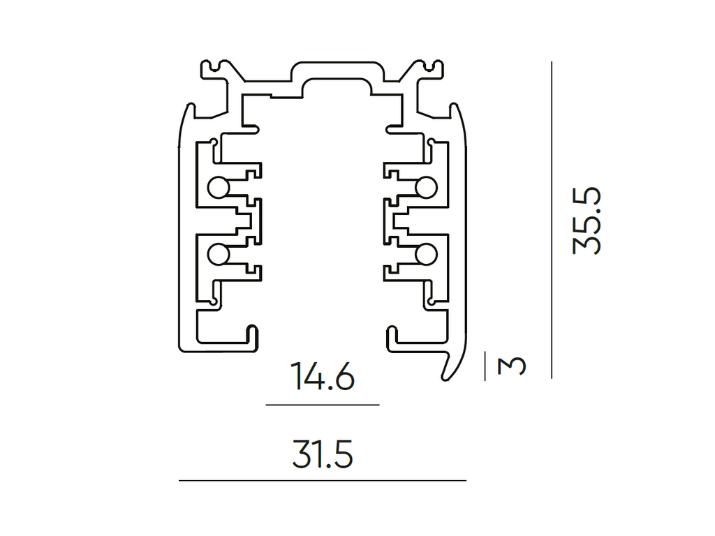 LUMICANTO 3 fase rail kabel 2m wit PRIME