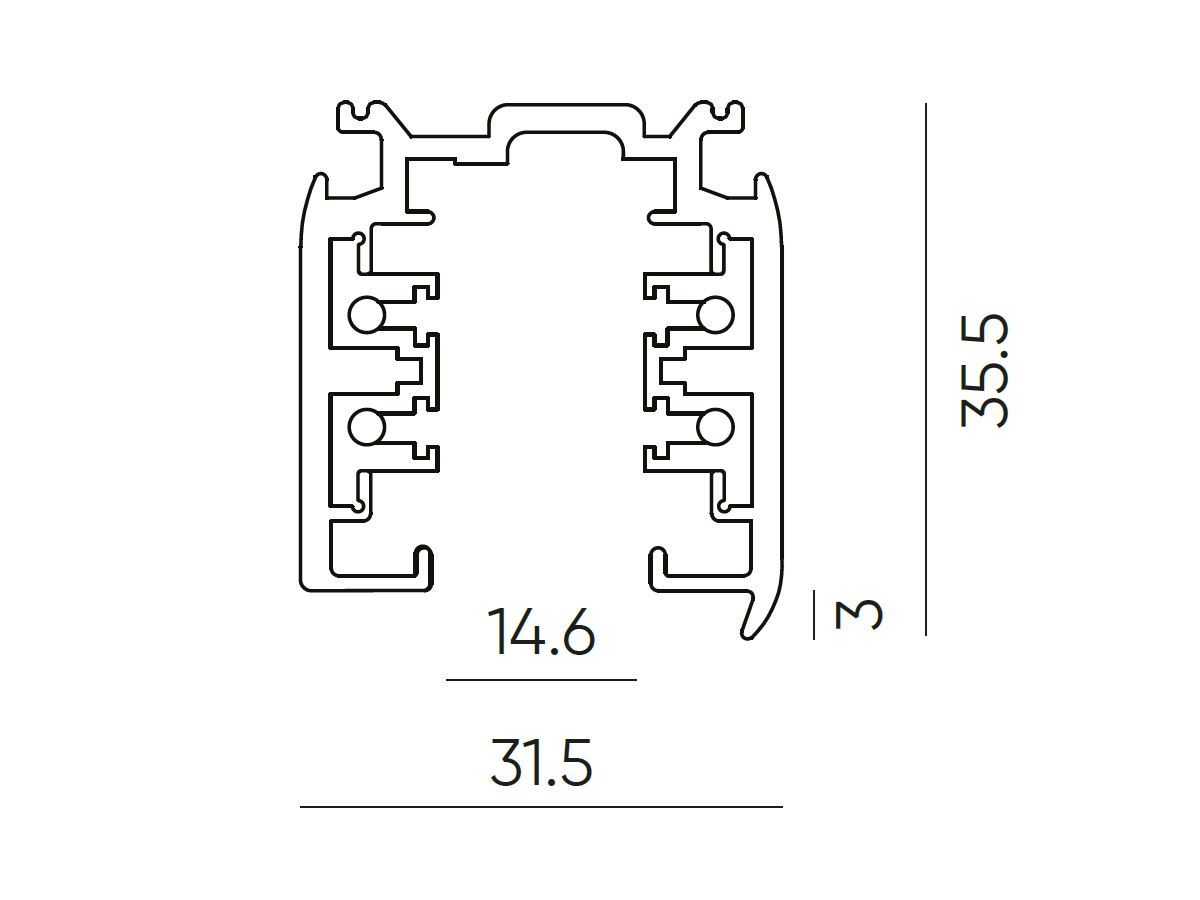 LUMICANTO 3 fase rail kabel 2m wit PRIME